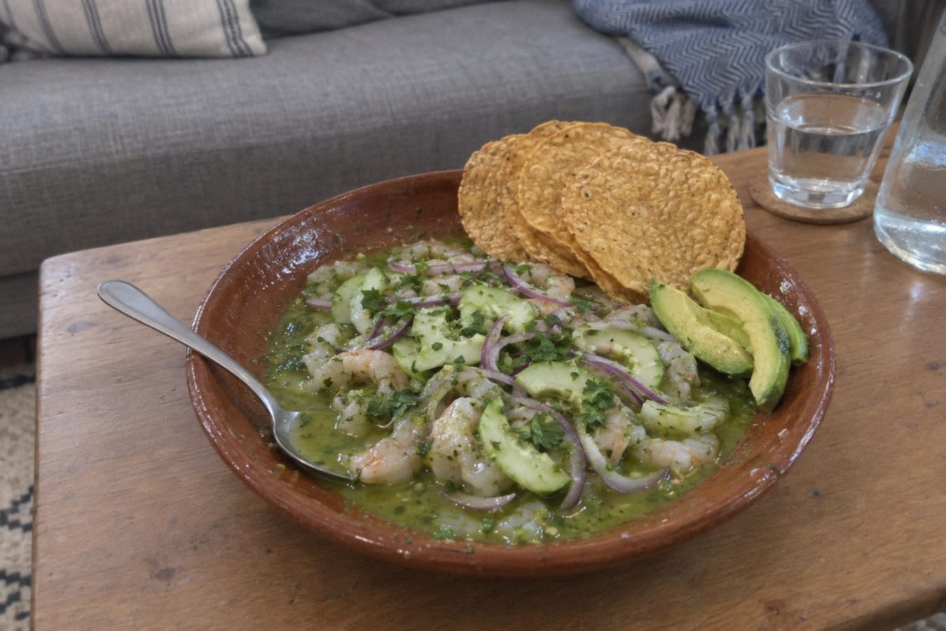 Aguachile verde de camarón