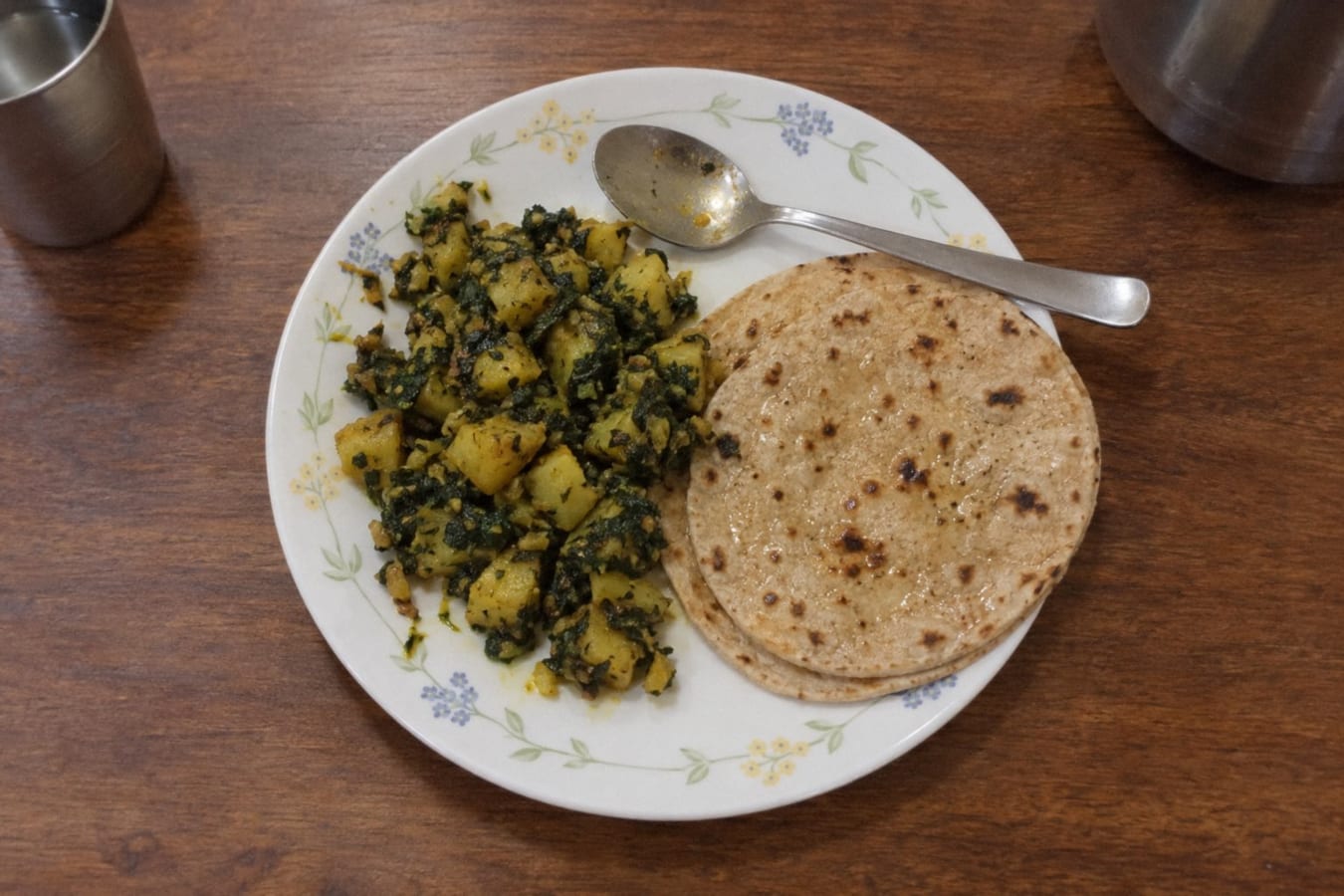 Aloo methi with roti