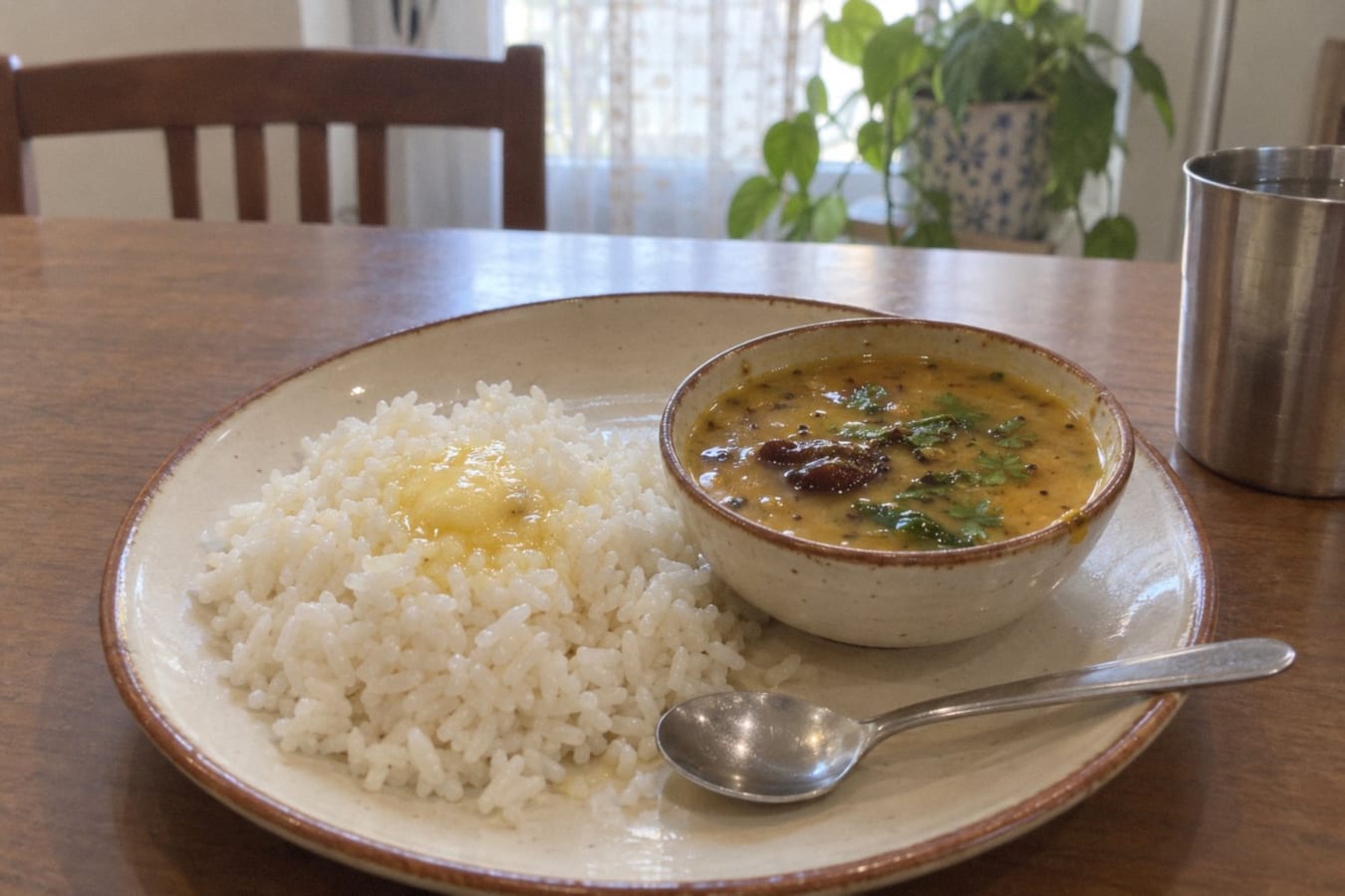 Amti bhaat (Maharashtrian dal with rice)