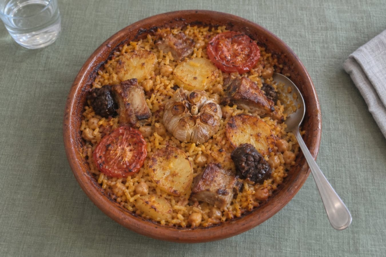 Valencian oven-baked rice (arroz al horno)
