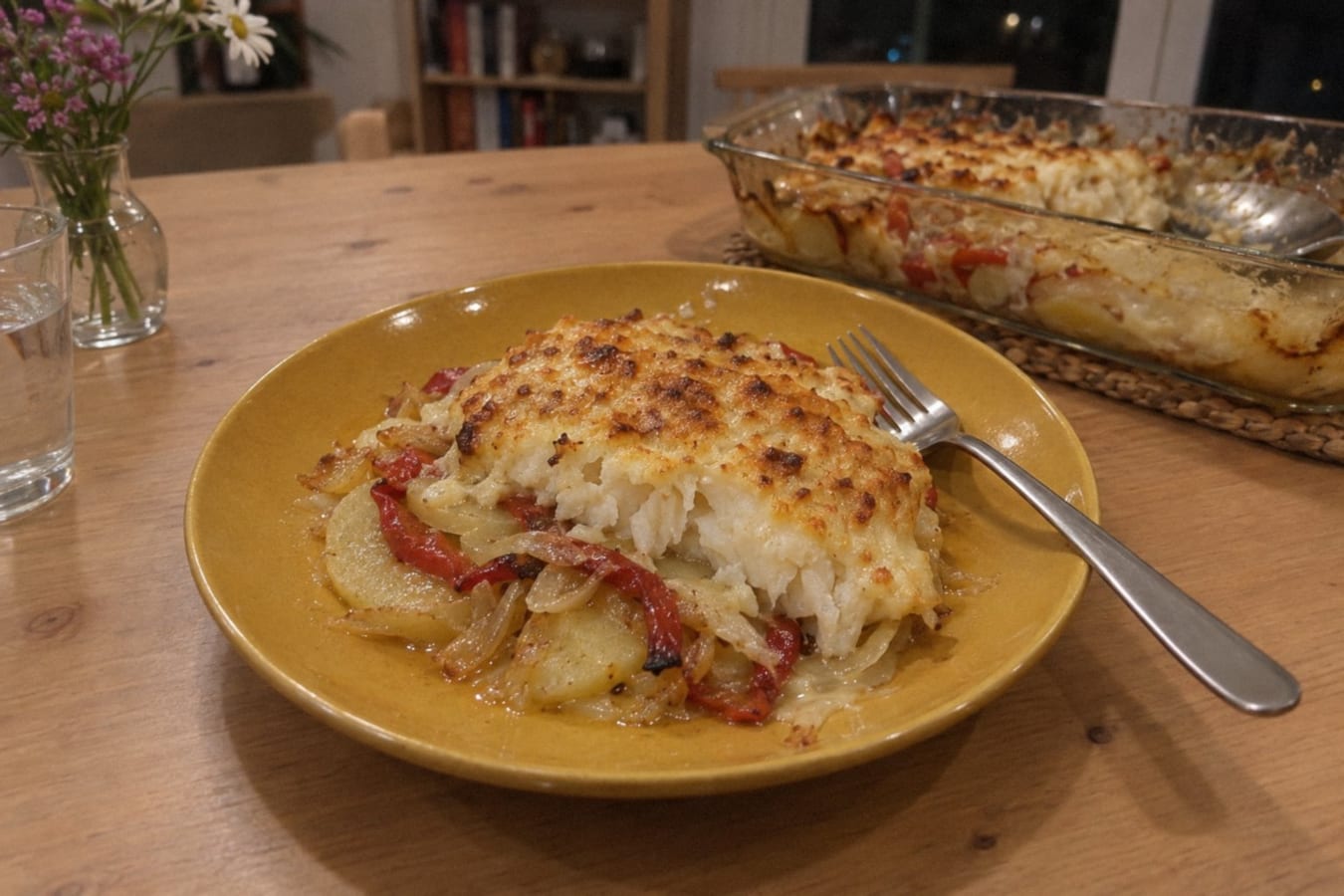 Bacalao al horno gratinado con alioli