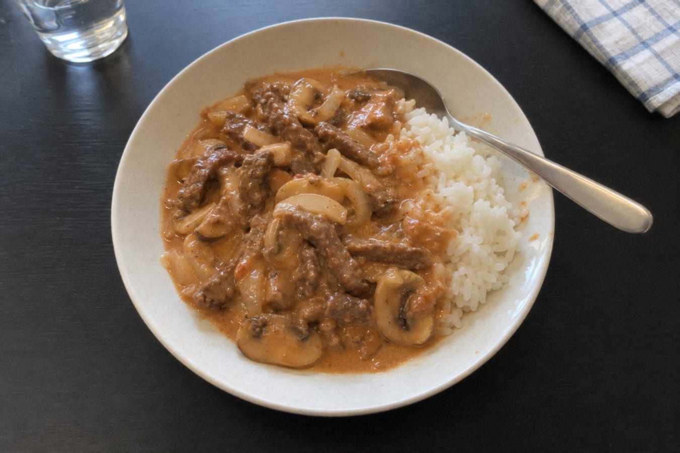 Biff Stroganoff med ris