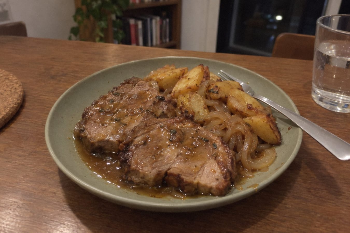 Bräserad fläskkarré (bondiola) med potatis