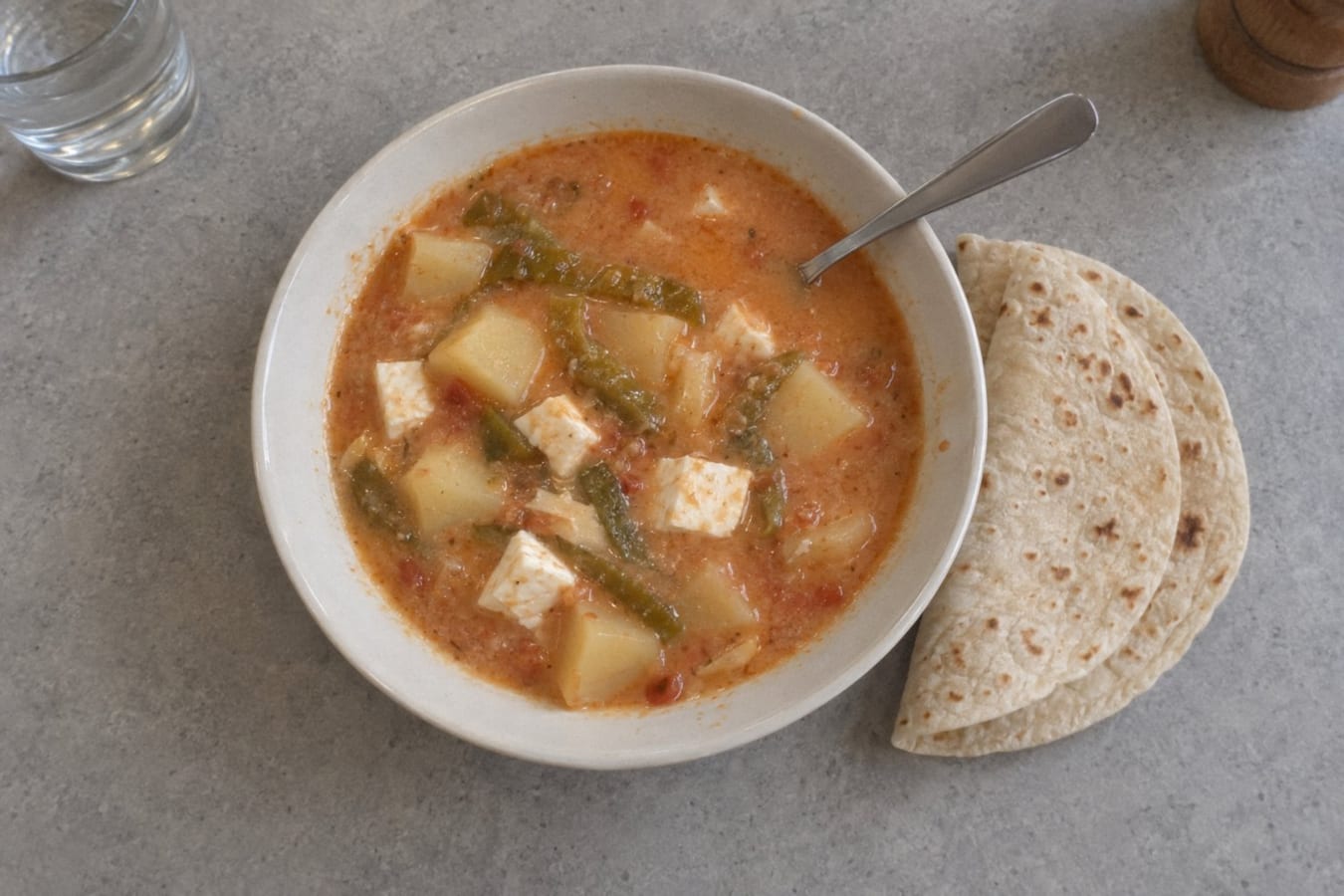 Caldo de queso – ost- och potatissoppa med grön chili (Sonora)