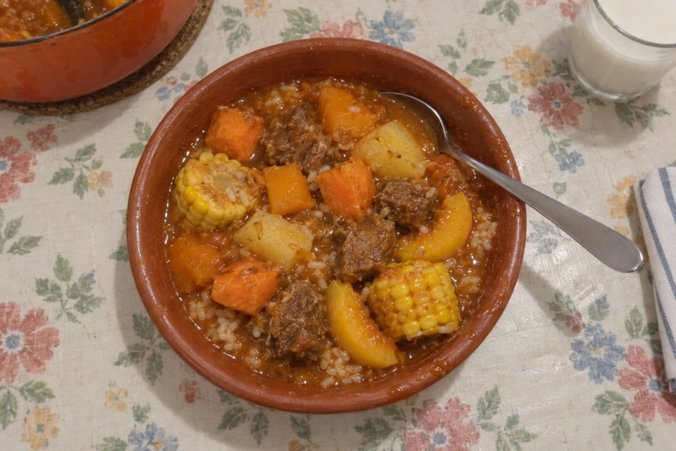 Carbonada – Argentine beef stew with squash, sweet potato and peaches
