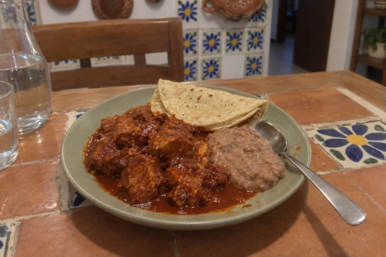 Carne de puerco en chile colorado