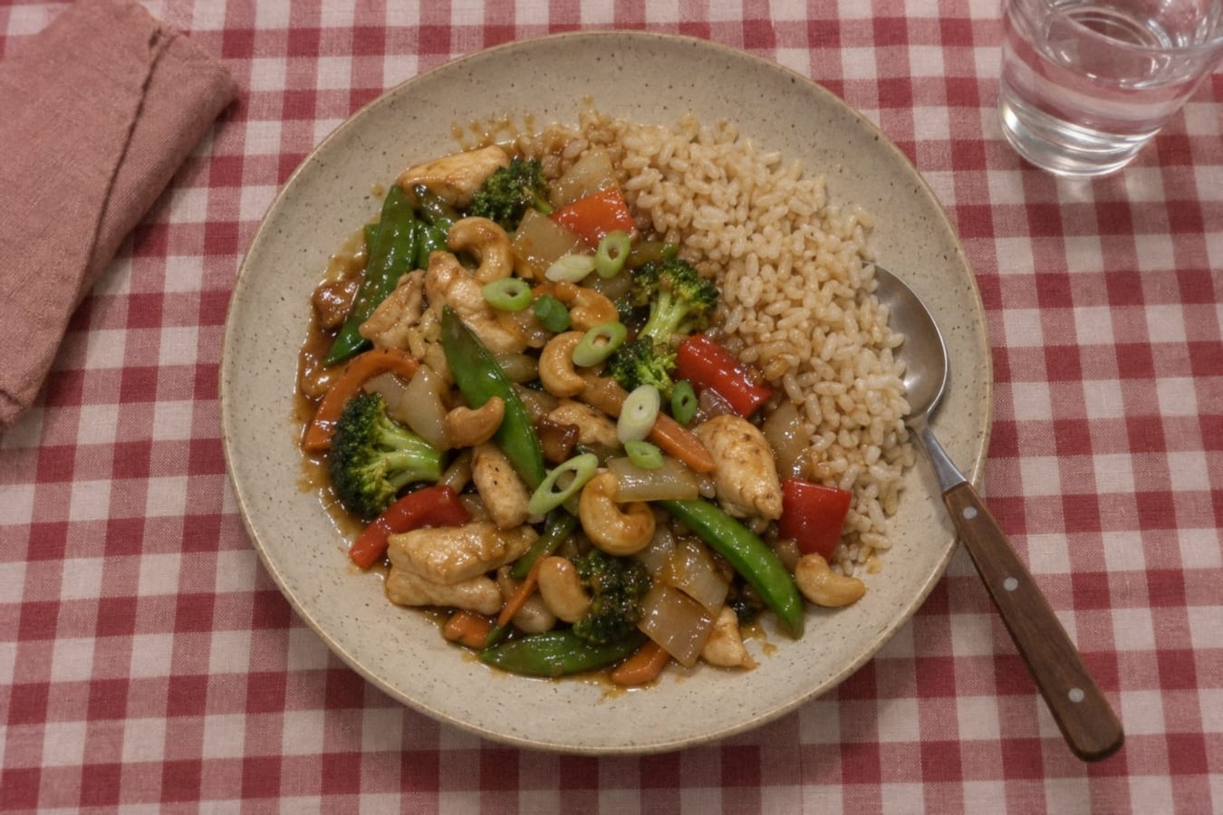 Chicken with cashew nuts and vegetables