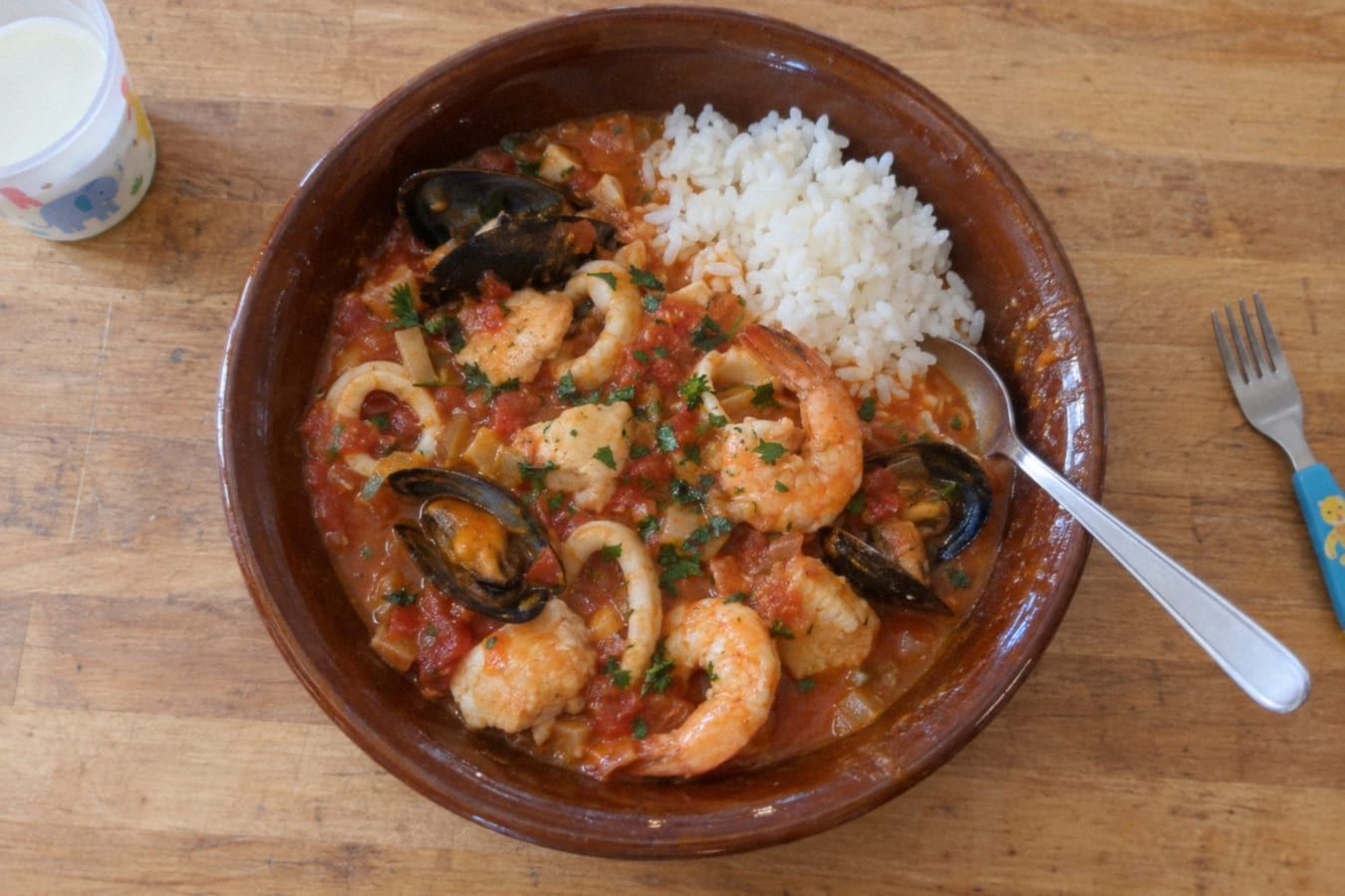 Cazuela de mariscos – seafood and fish stew with rice