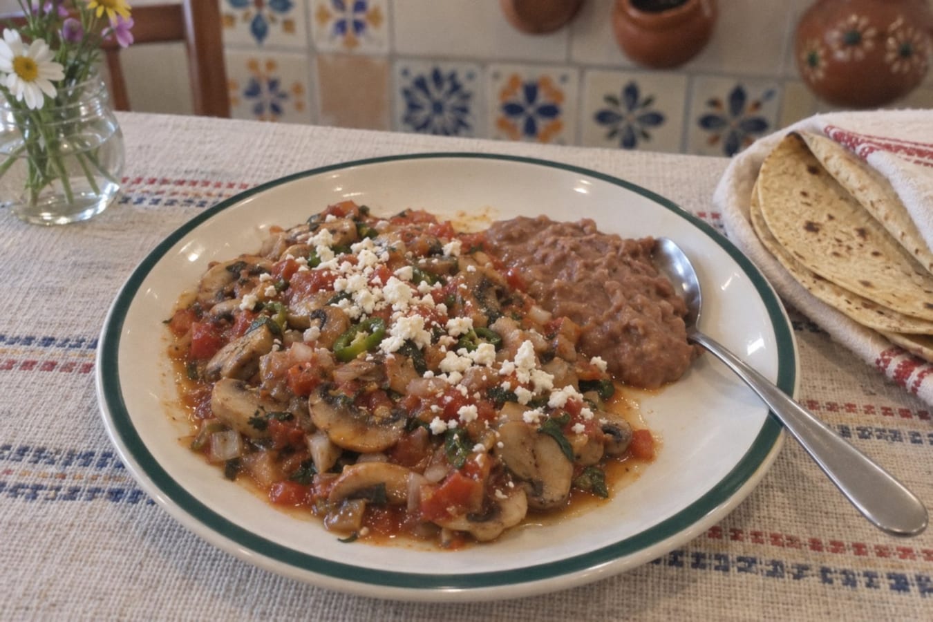 Champiñones a la mexicana