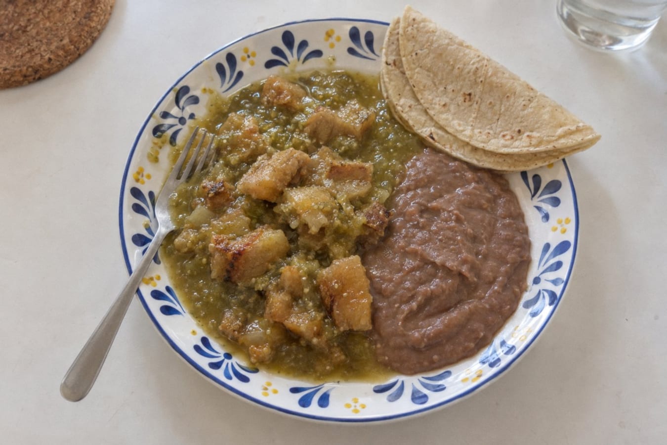Chicharrón en salsa verde – pork crackling in green salsa