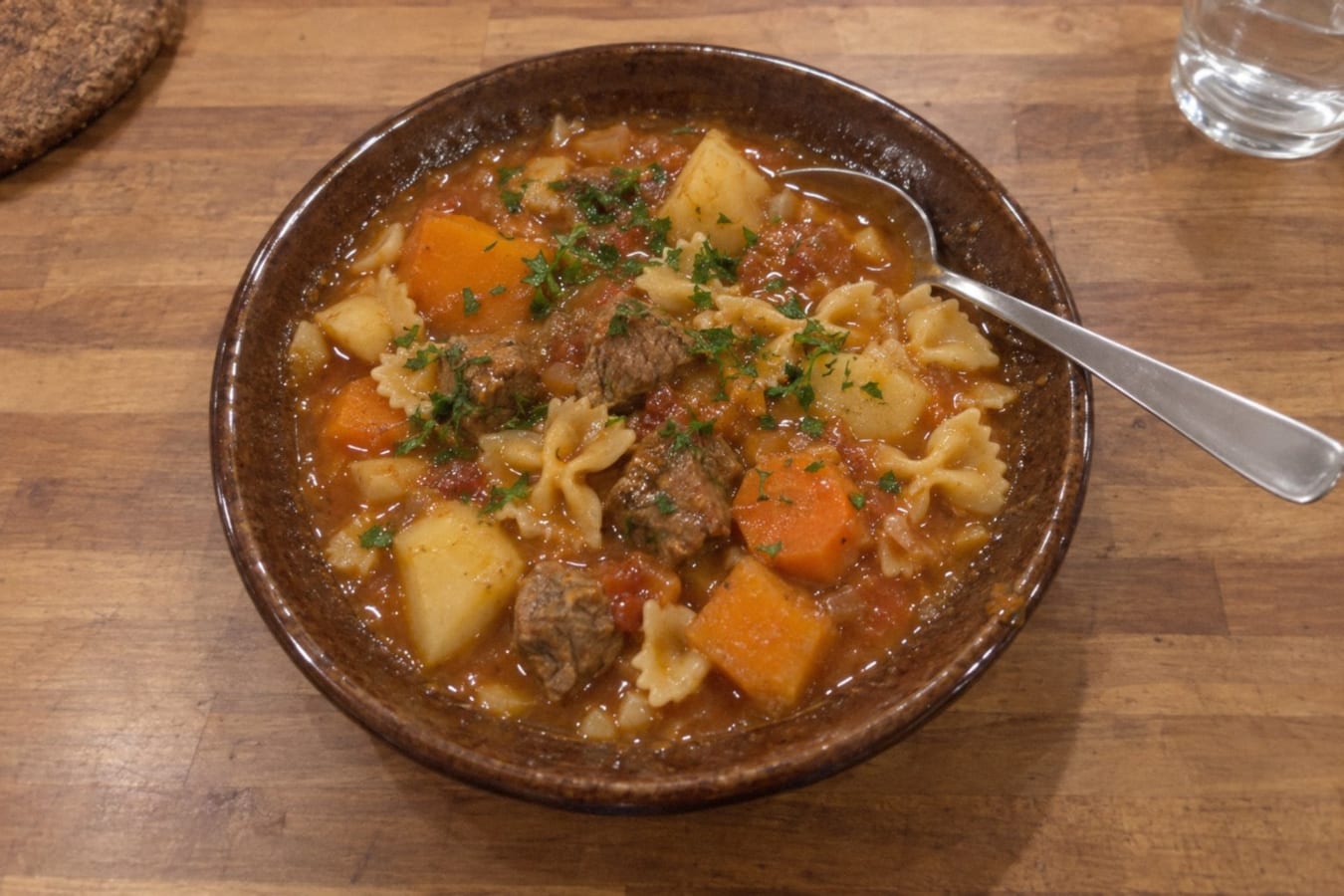 Ensopado – soppig köttgryta med pasta och grönsaker