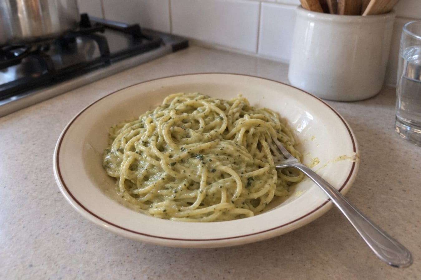 Espagueti verde – spaghetti in creamy poblano sauce