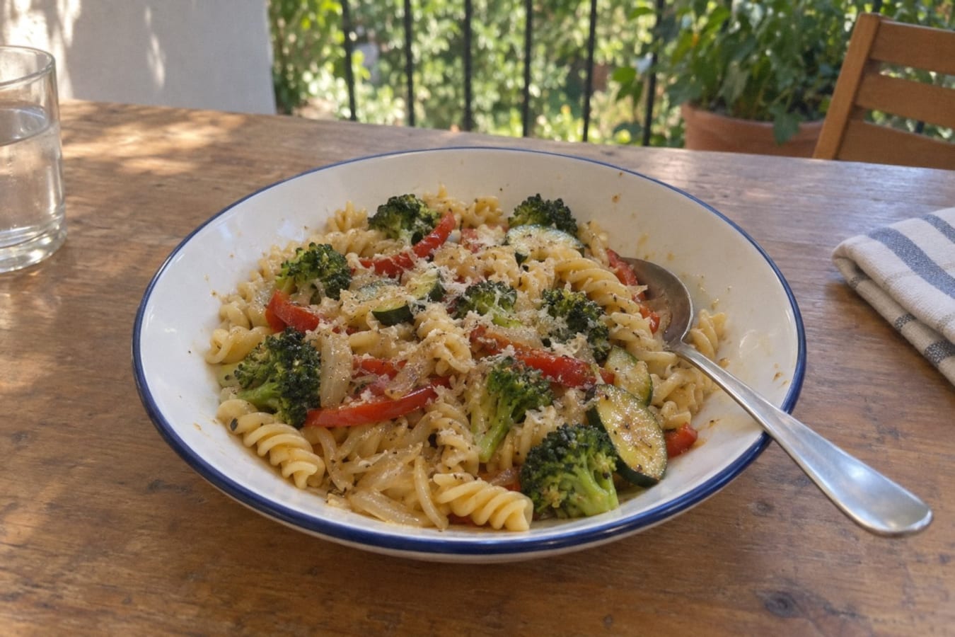 Pasta with sautéed vegetables