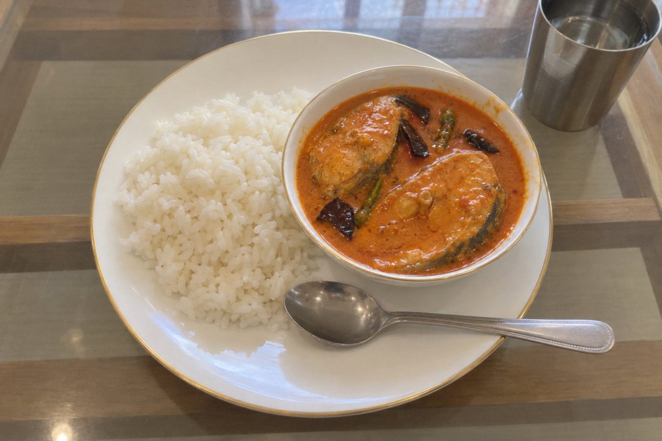 Goan fish curry with rice