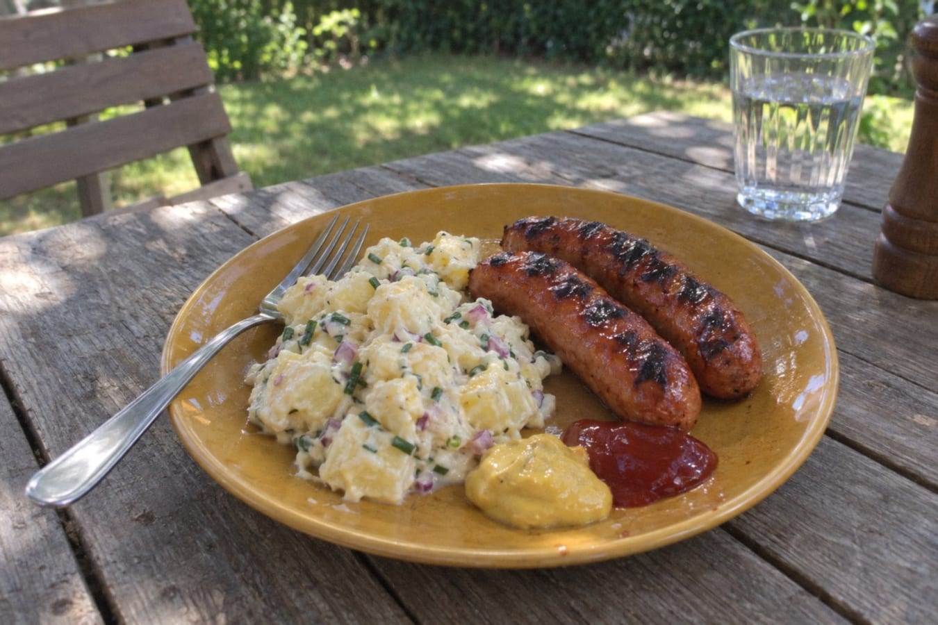 Grillkorv med potatissallad