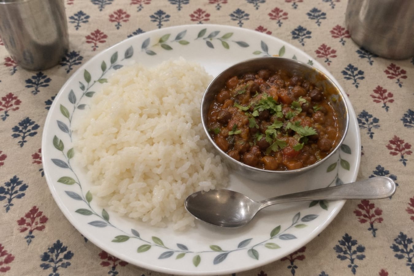 Kala chana with rice