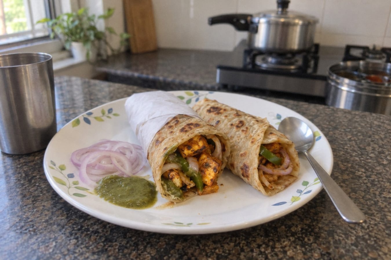 Paneer kathi roll