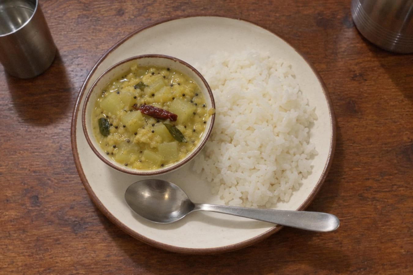 Chow chow kootu with rice