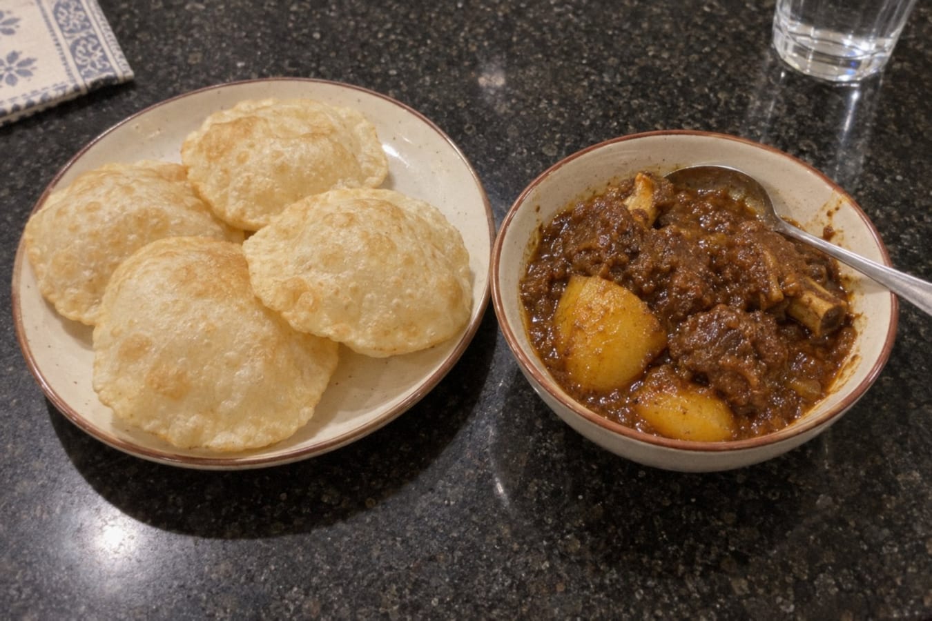 Kosha mangsho with luchi