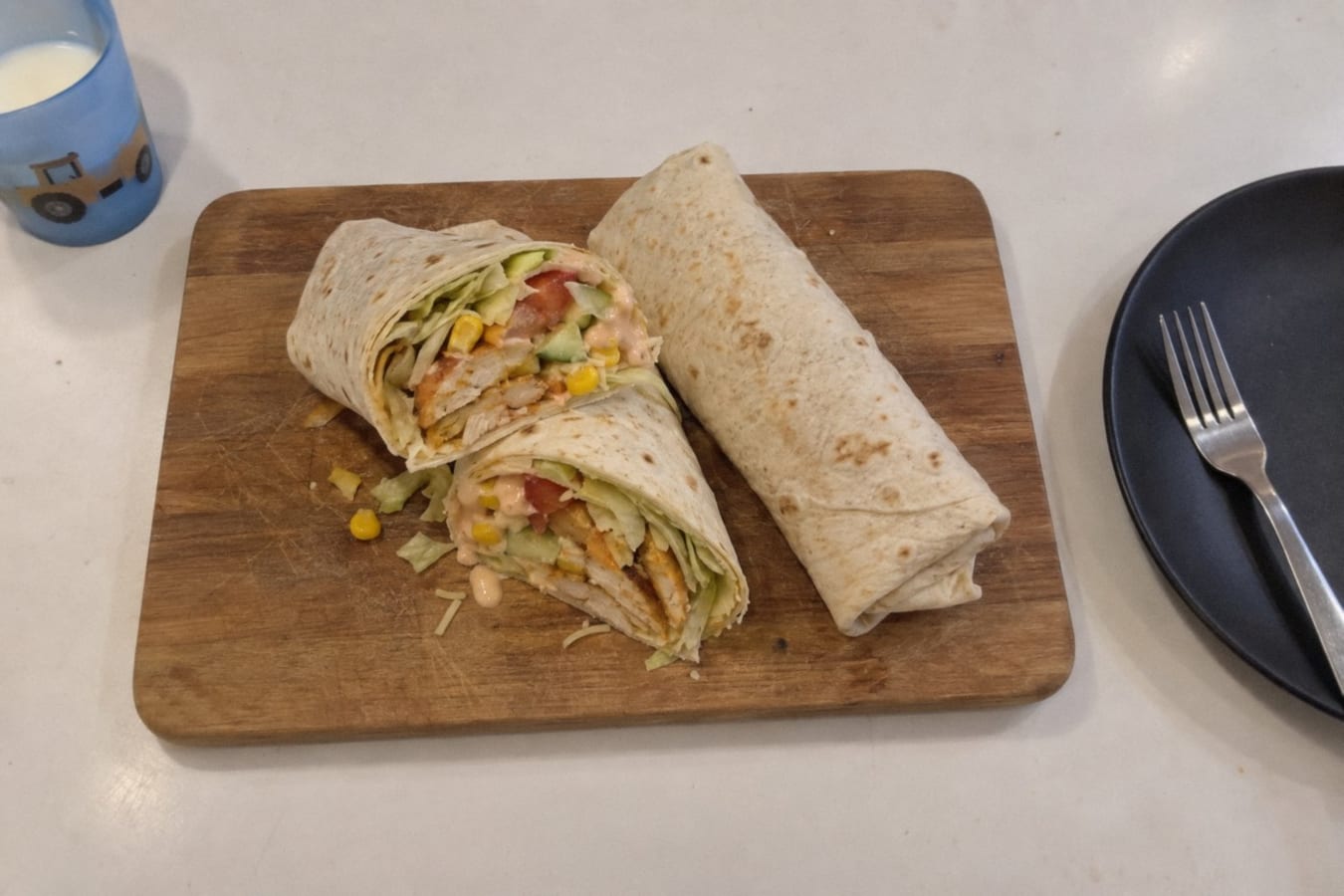 Wraps de pollo con aderezo de chile dulce