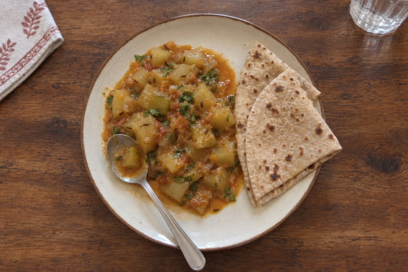 Lauki sabzi with roti