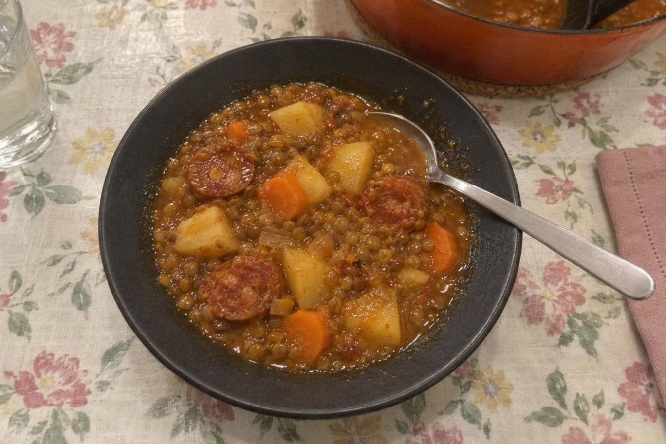 Lentejas estofadas con chorizo
