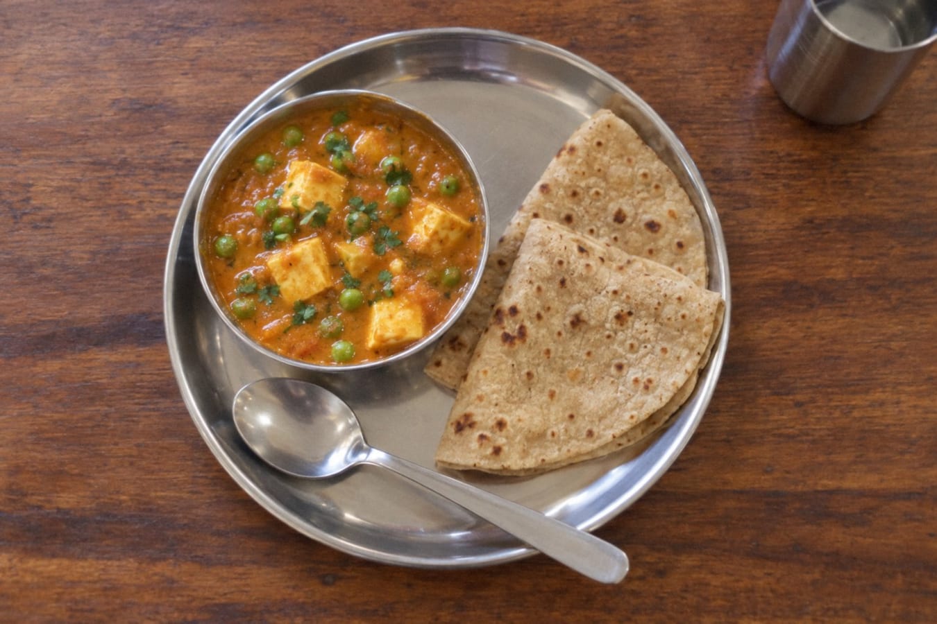 Matar paneer with roti