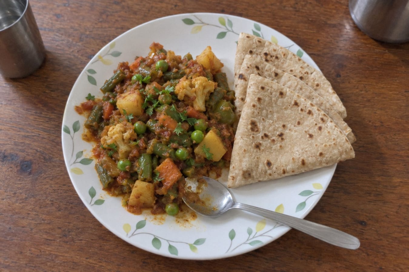 Mix veg with roti