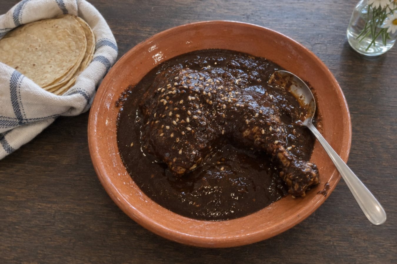 Mole negro – chicken in Oaxacan black mole