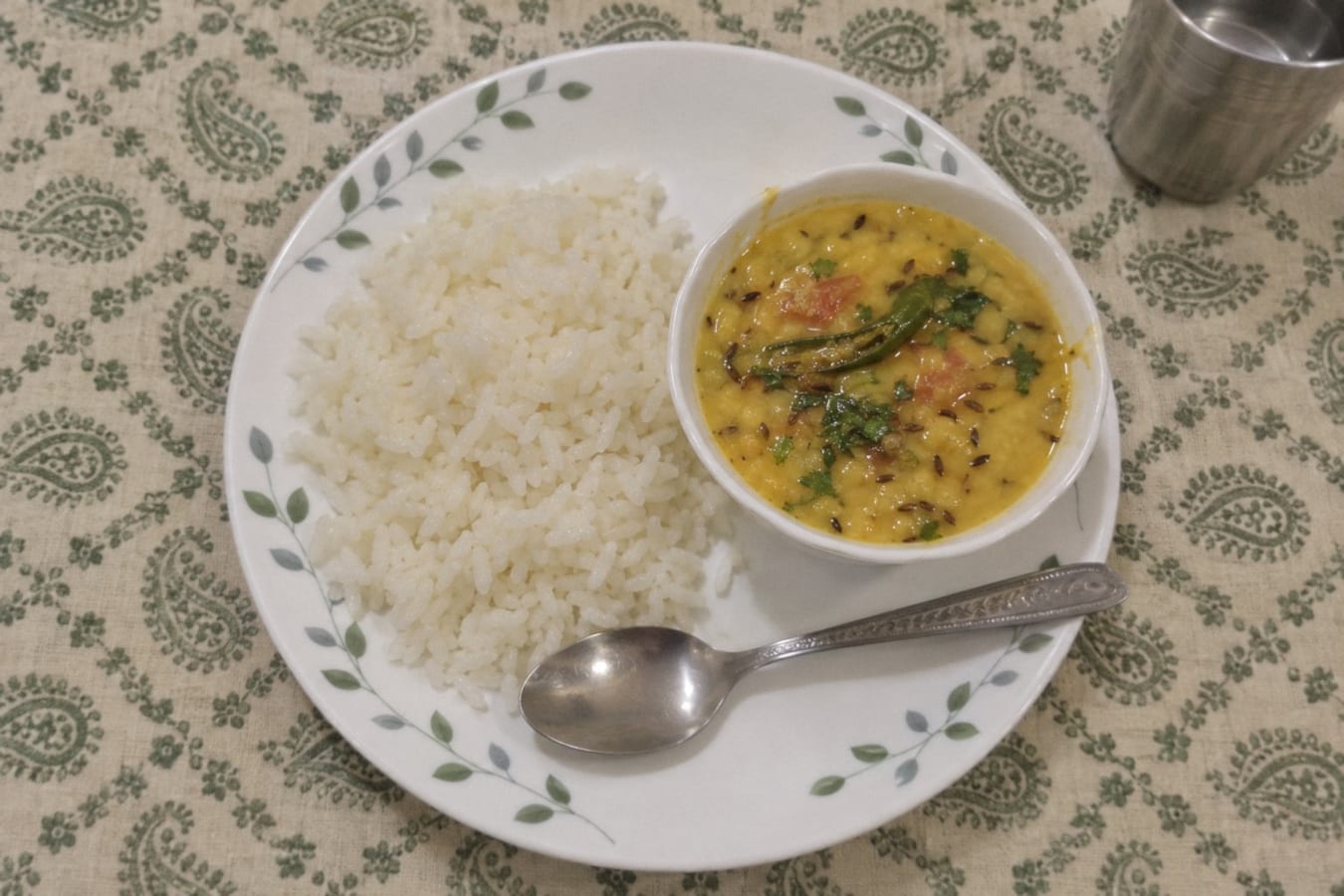 Moong dal with steamed rice