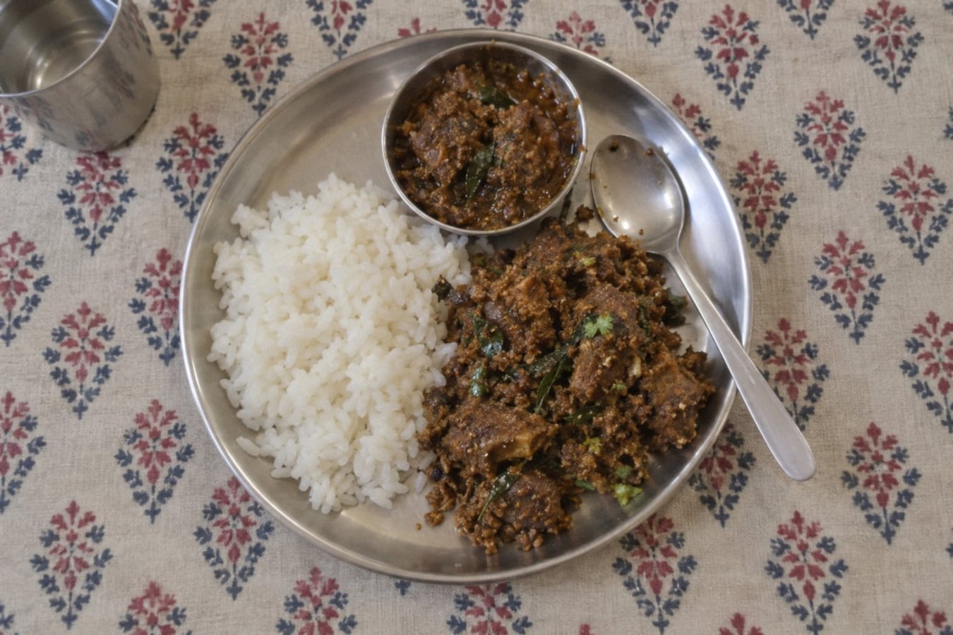 Mutton sukka with rice