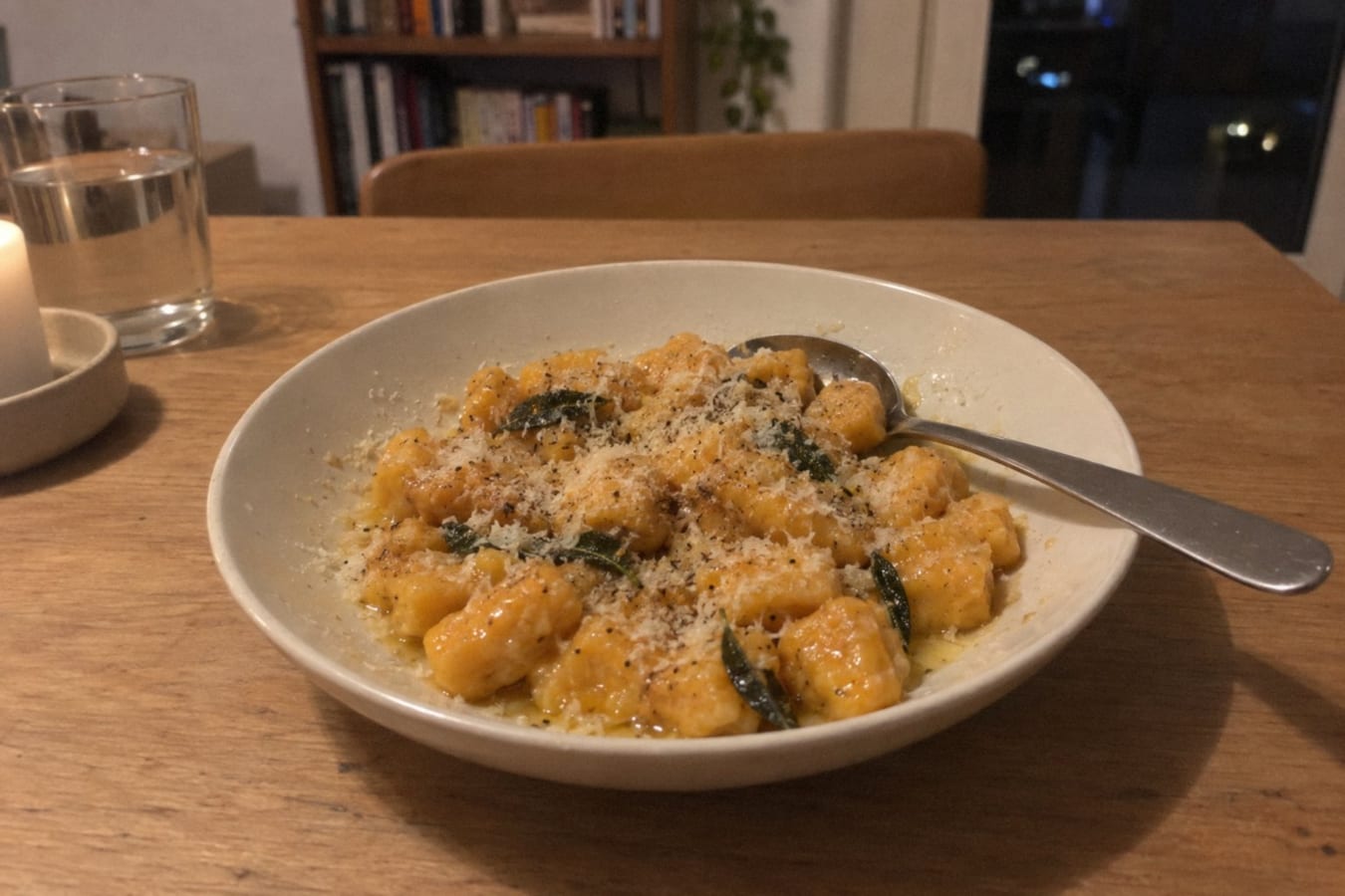 Ñoquis de zapallo con manteca y queso