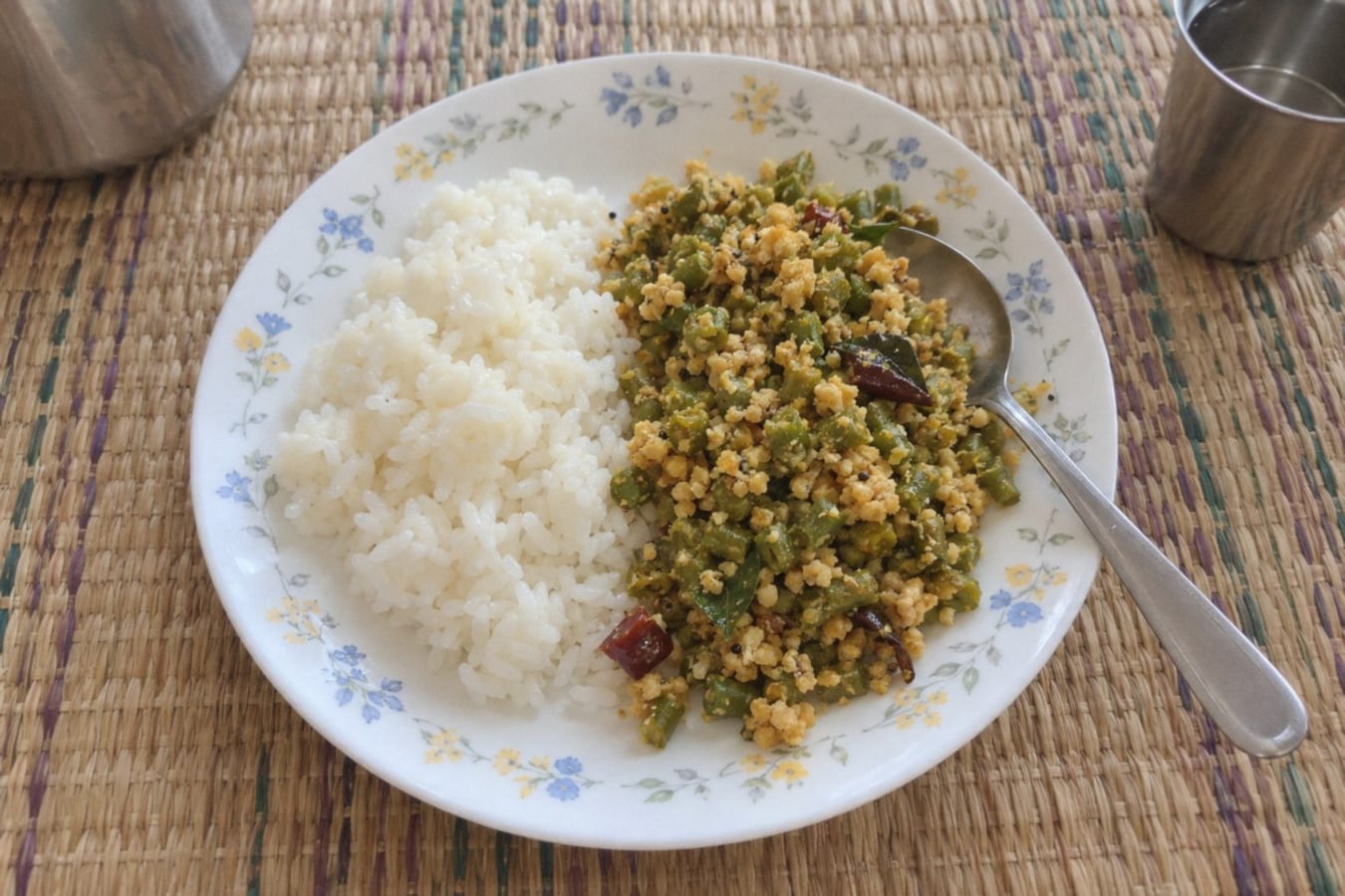 Paruppu usili with rice