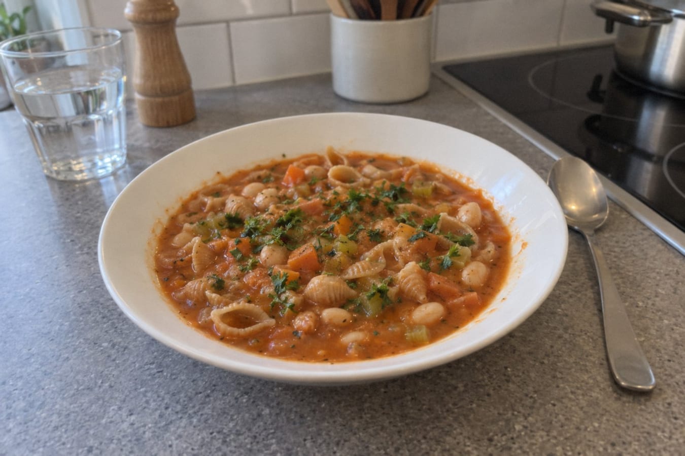 Pastasoppa med bönor