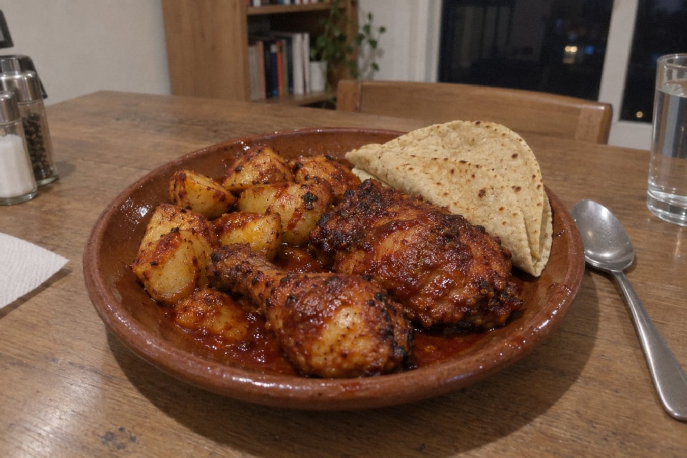 Pollo adobado al horno