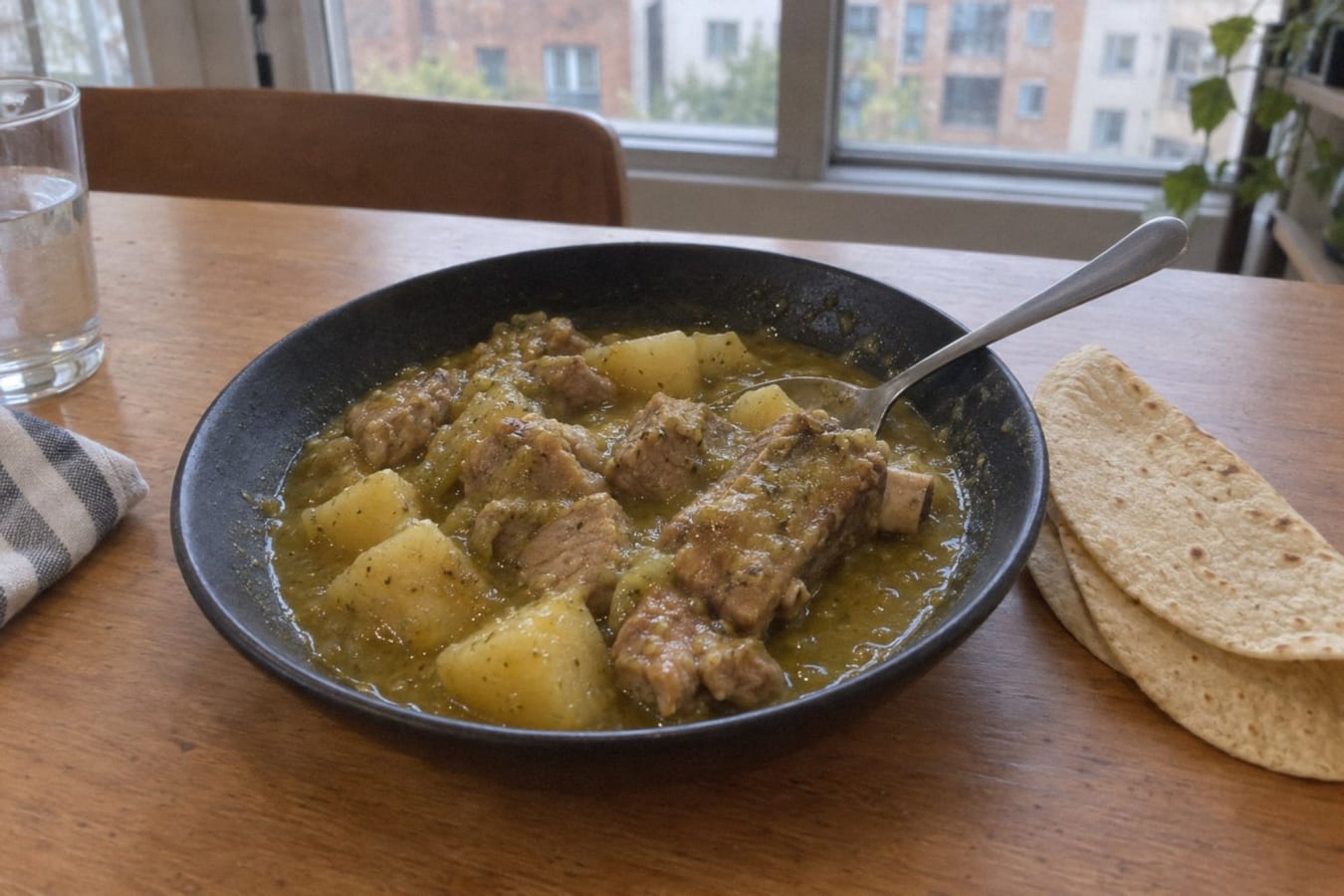 Carne de puerco en salsa verde – fläsk i grön tomatillosås