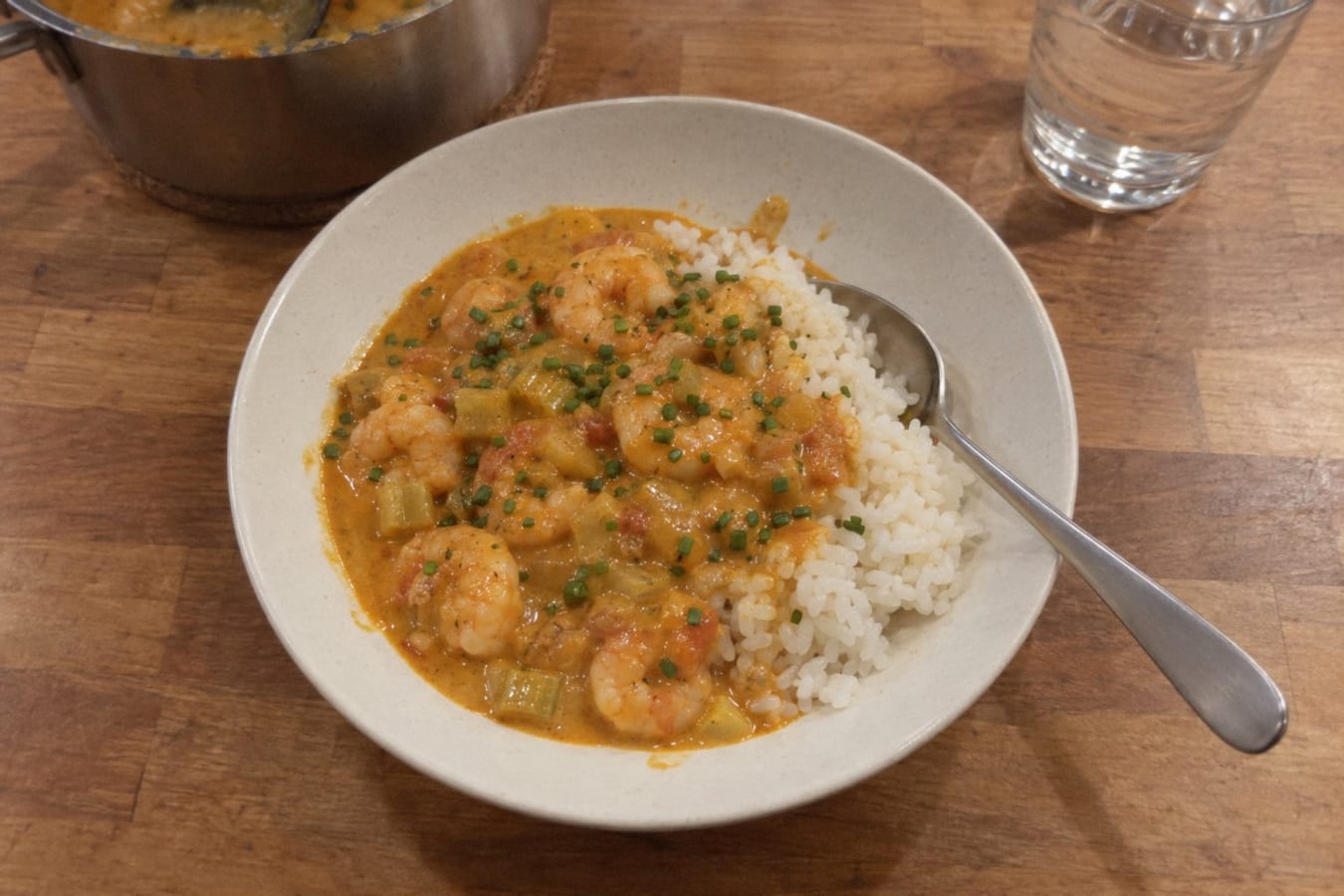 Räkcurry med ris