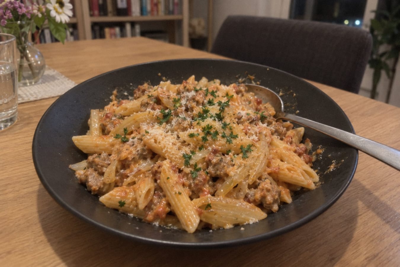 Salsicciapasta med fänkål och parmesan