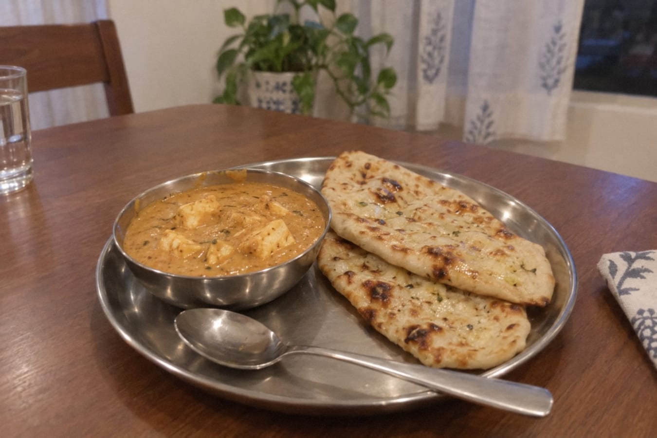 Shahi paneer with naan