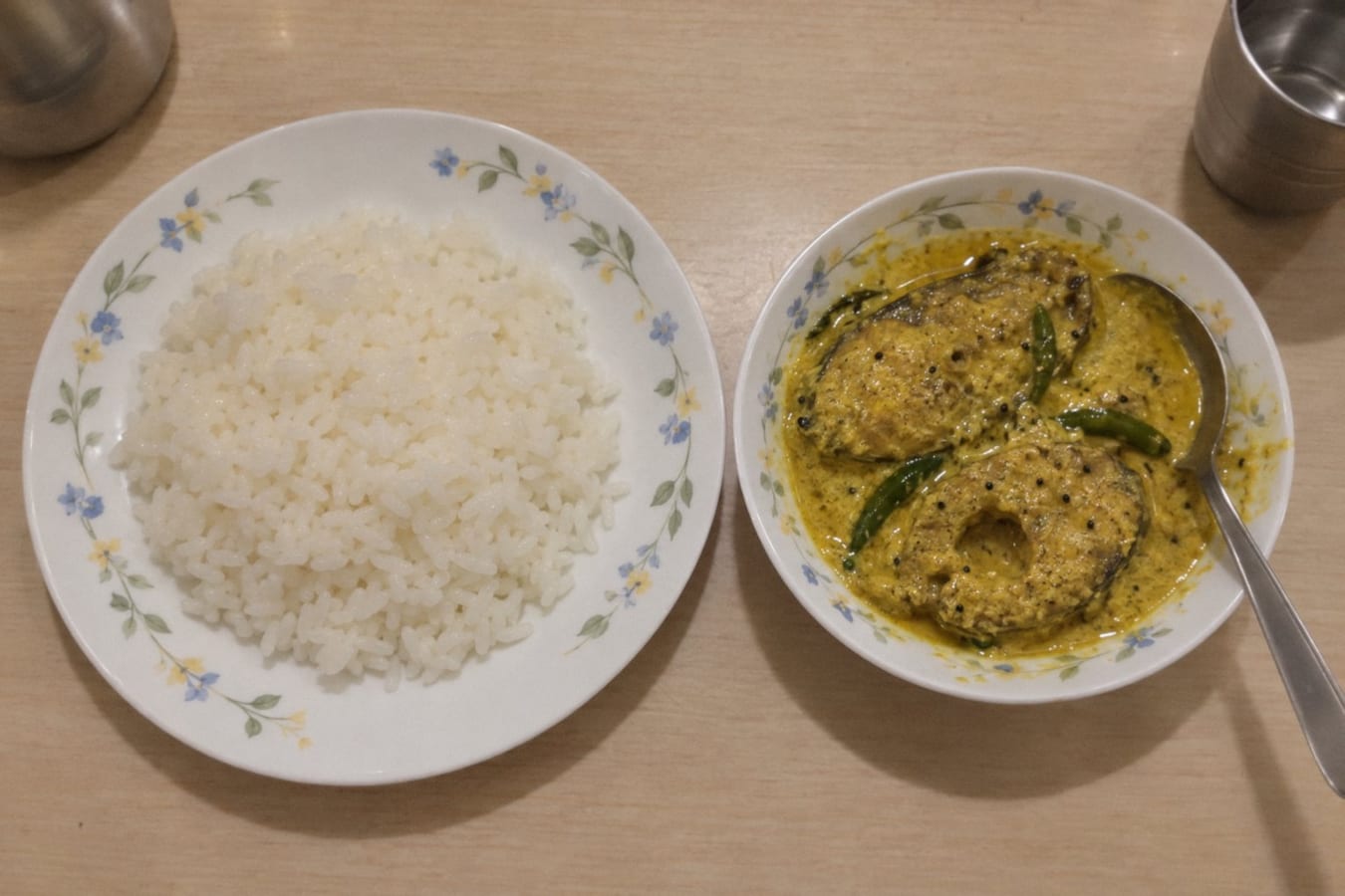 Shorshe maach with rice