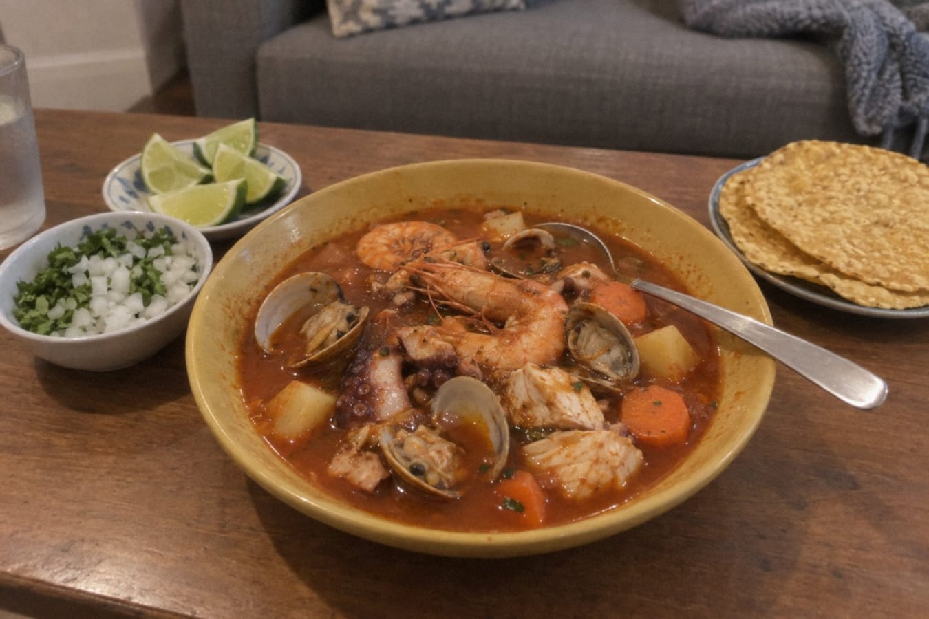 Sopa de mariscos – mexikansk skaldjurssoppa med guajillo