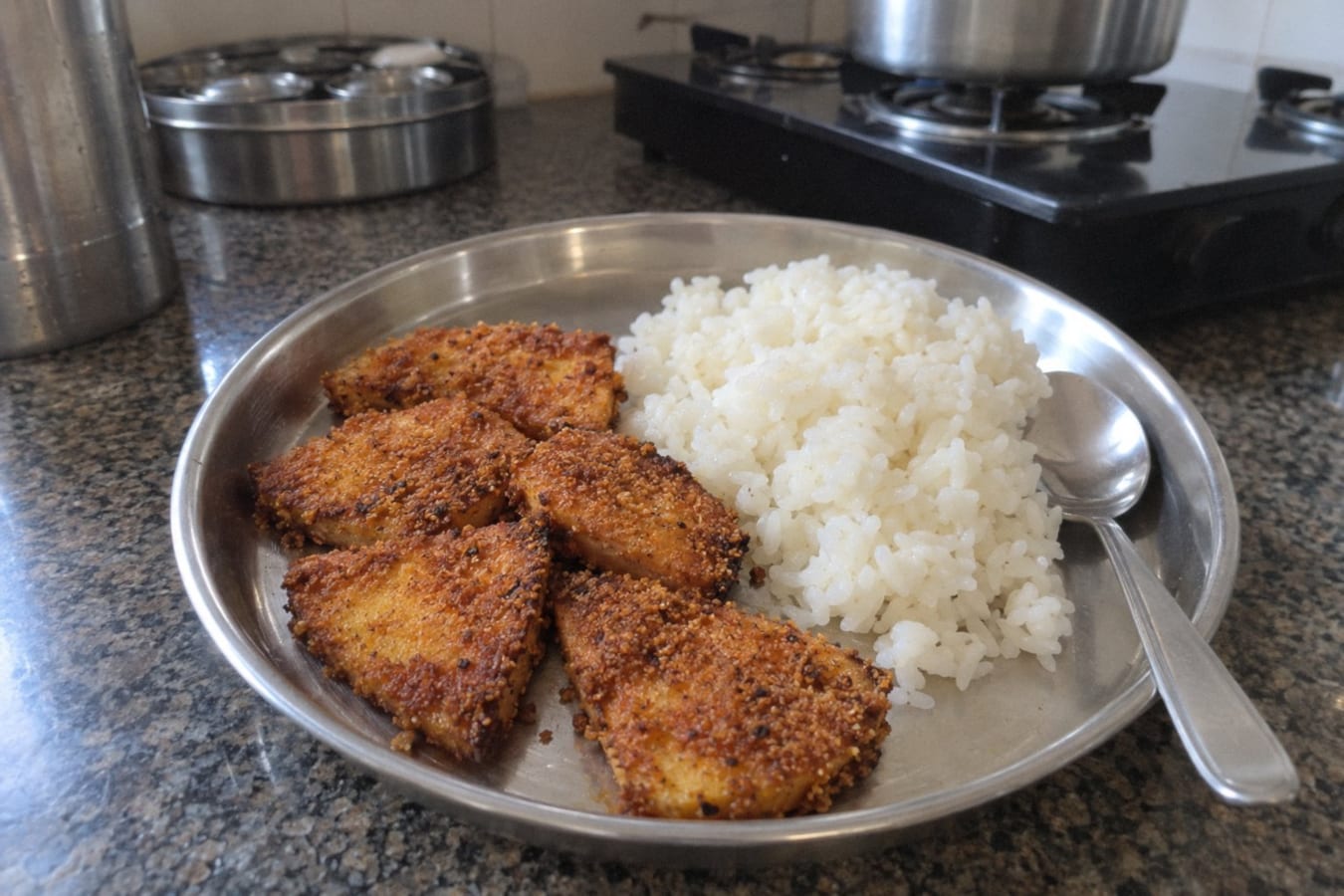 Suran fry with rice