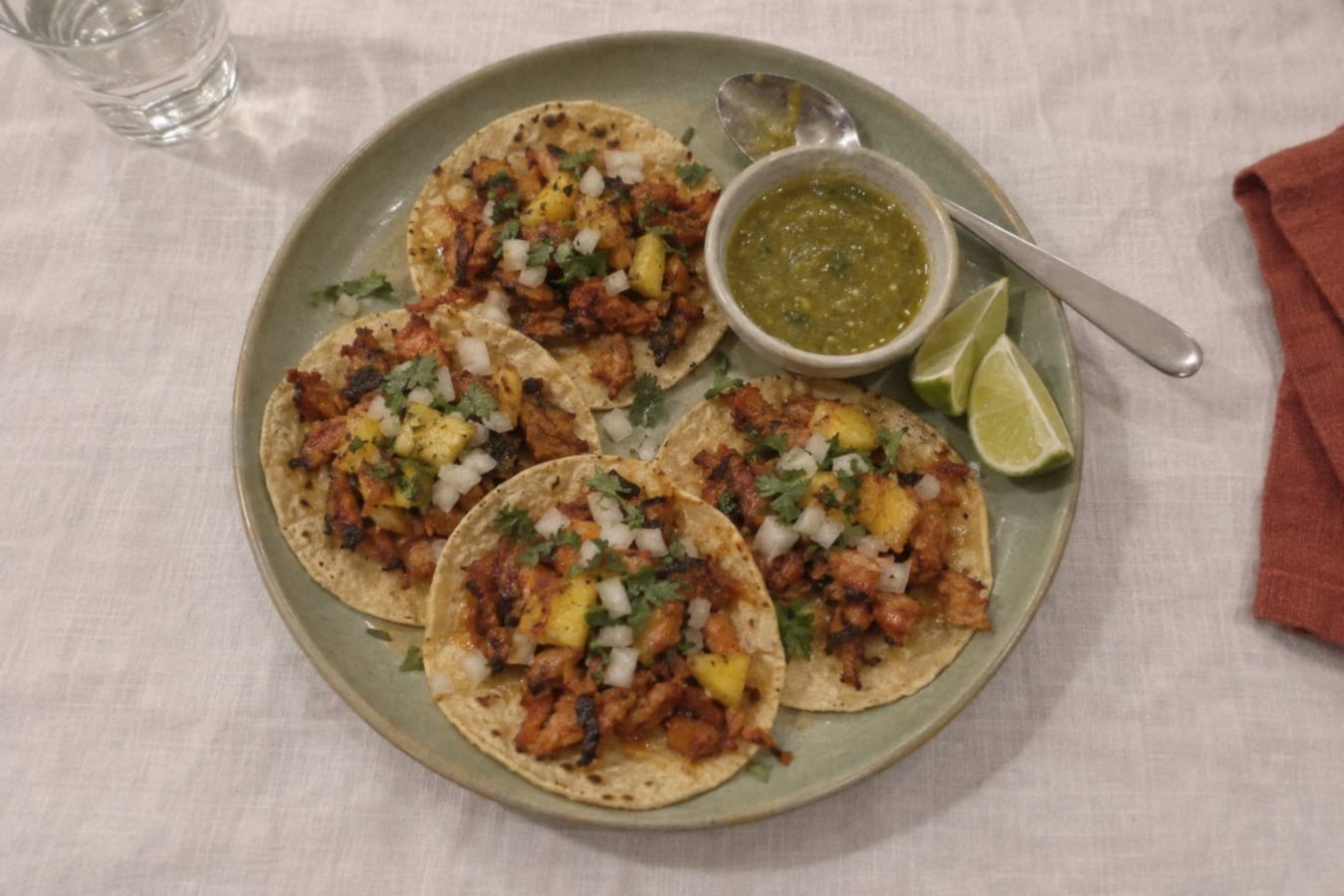 Tacos al pastor – chilli-marinated pork tacos with pineapple