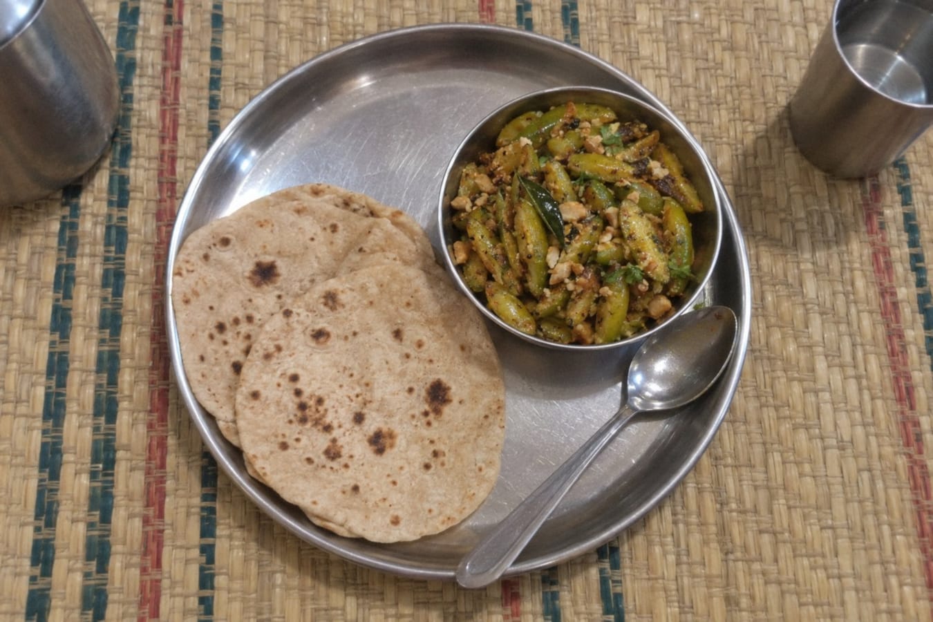 Tindora sabzi with roti