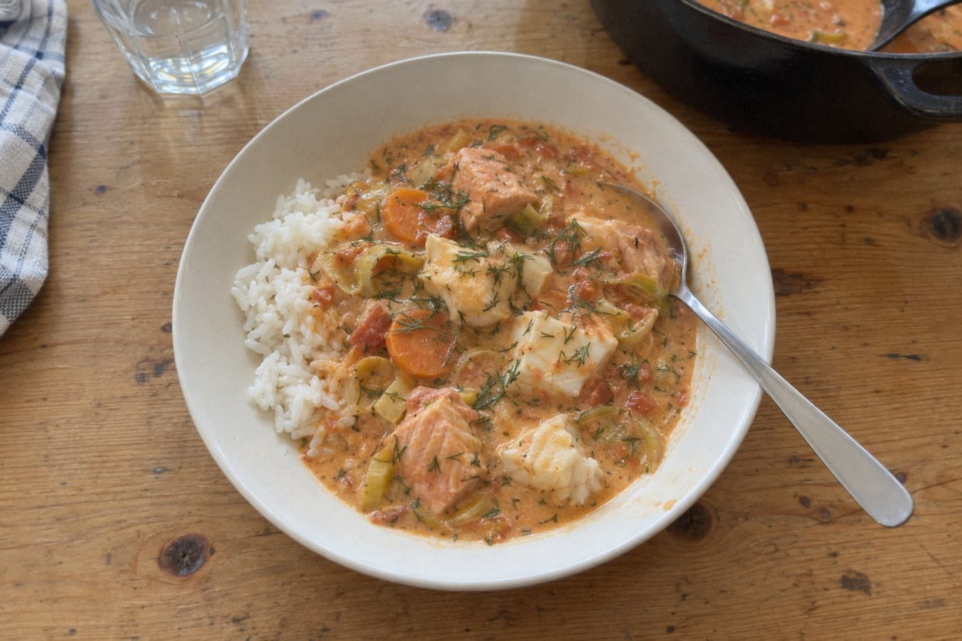 Creamy tomato fish stew