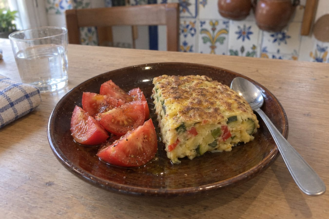 Tortilla de verduras – Spanish courgette and pepper omelette