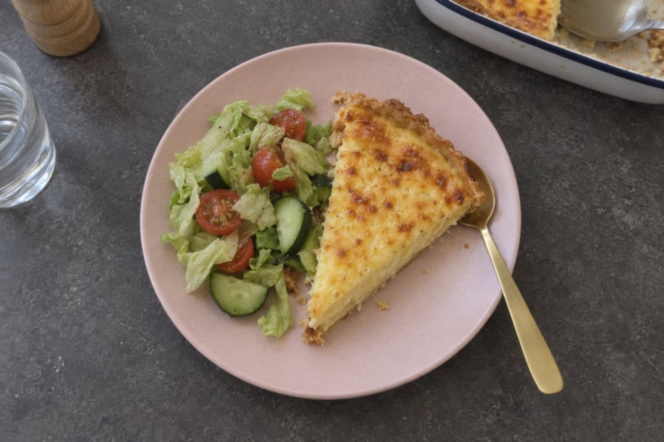 Västerbotten cheese pie with salad