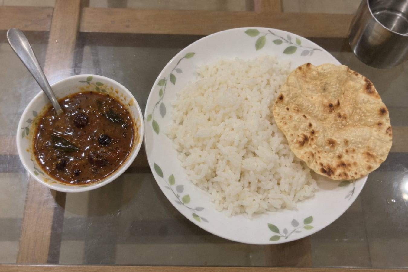 Vatha kuzhambu with steamed rice
