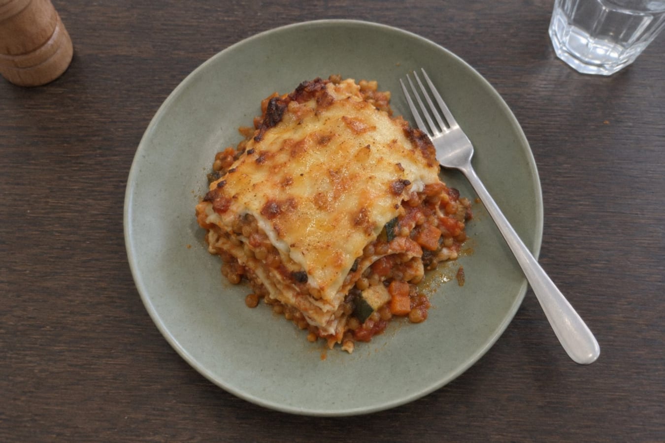 Lentil and vegetable lasagne